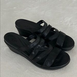 CROCS Black Wedge Sandals. Women size 19